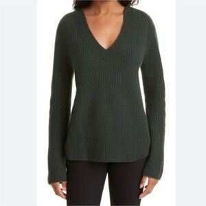 Vince Shaker Ribbed V Neck Sweater, M, NWT